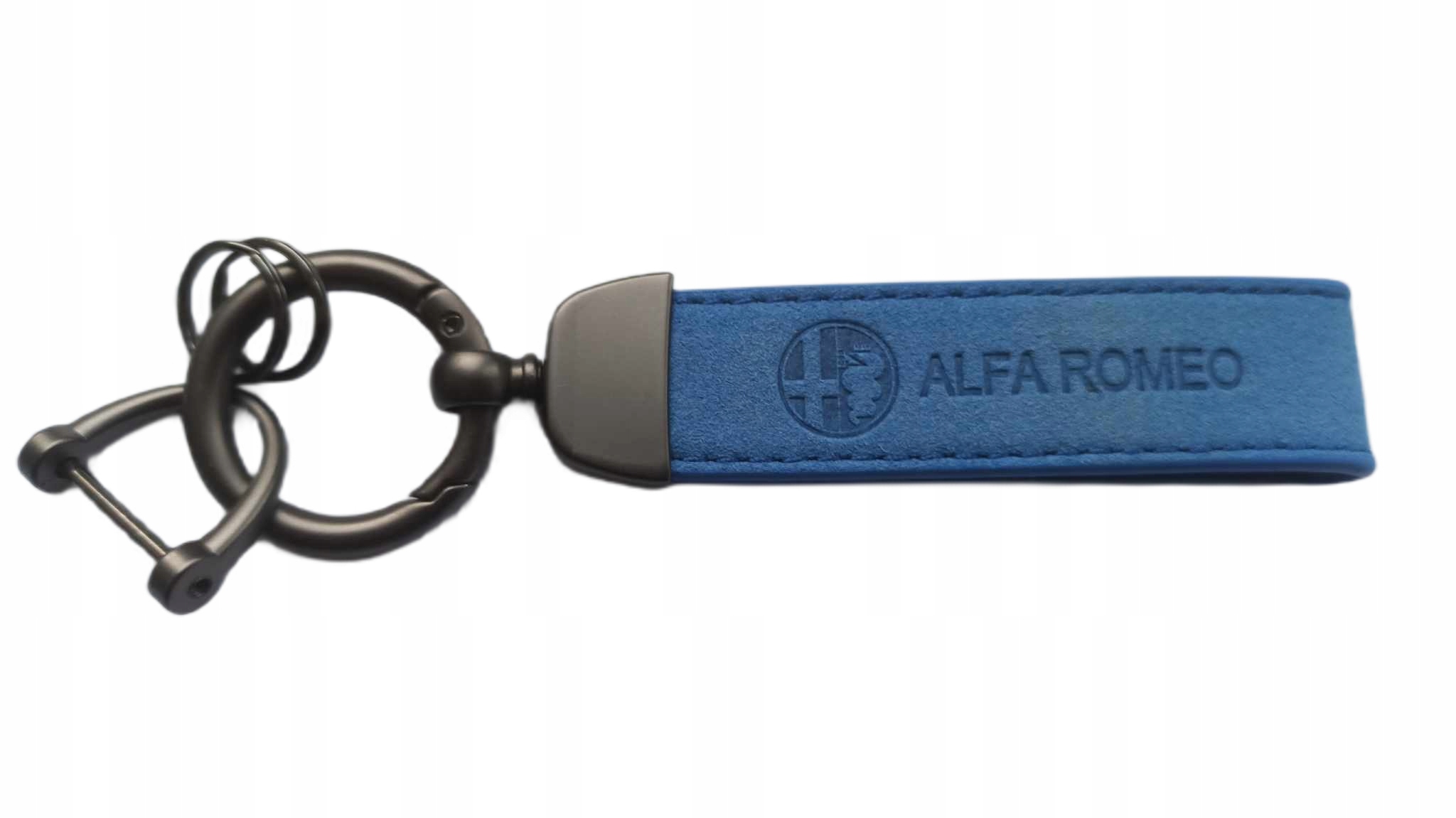 ALFA ROMEO BRELOK BRELOCZEK SKÓRA ALCANTARA NIEBIESKI