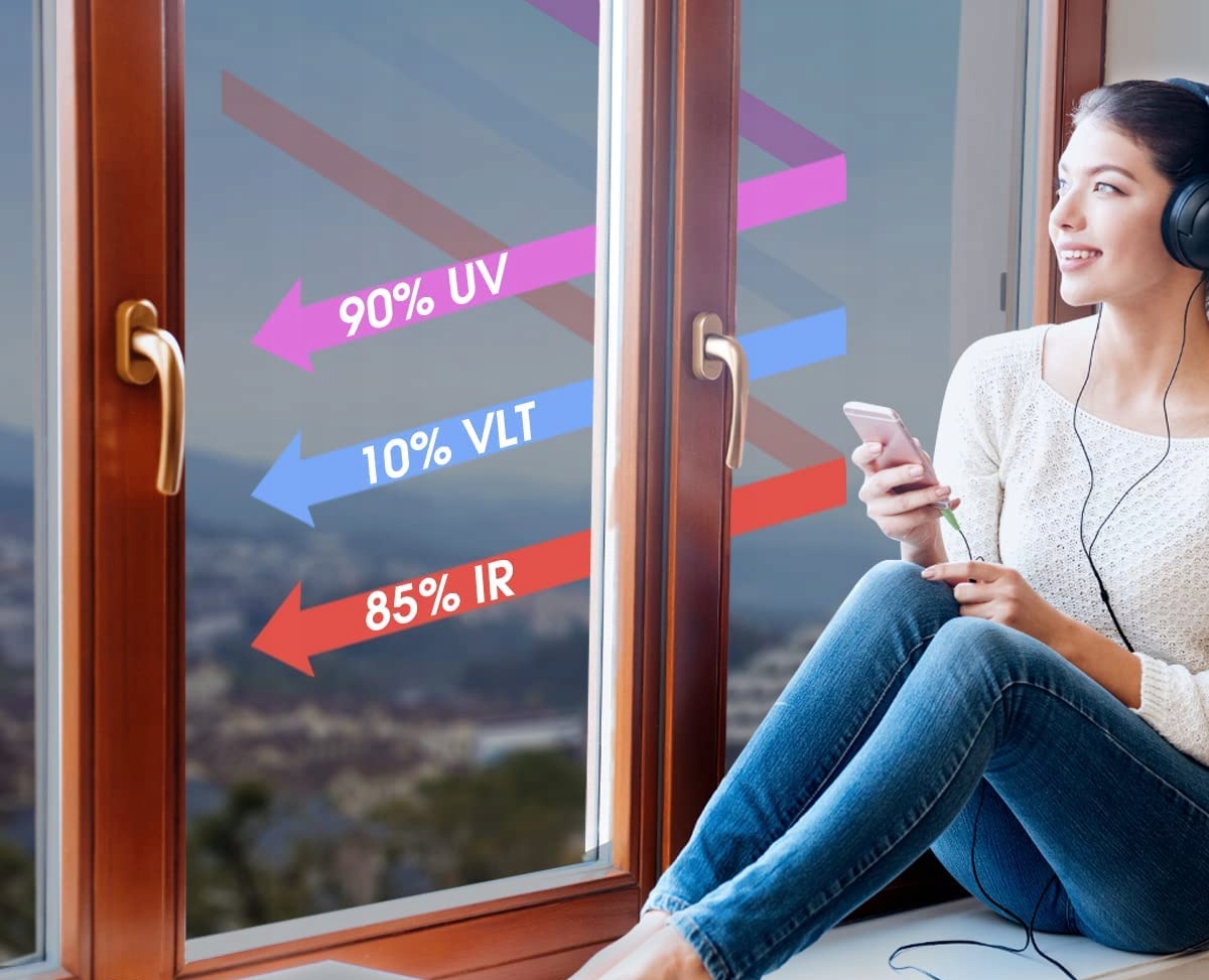 FOLIA ZACIEMNIAJĄCA PRYWATNOŚĆ LUSTRZANA MAGIC BLACK RAKLA NOŻYK 110*100cm Rodzaj folii gotowa