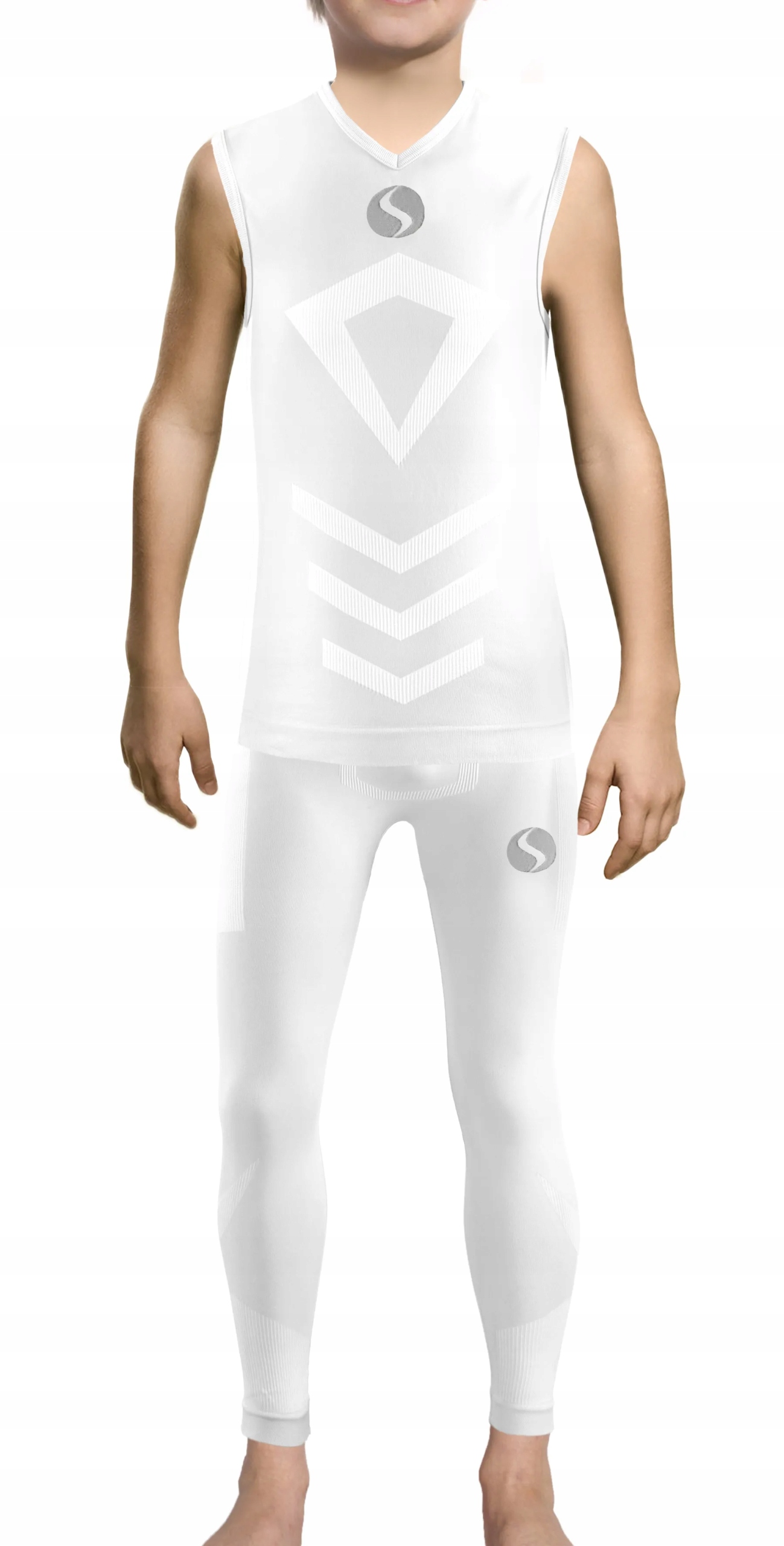 Sesto Senso Chlapecký komplet Thermo bez rukou, délka kalhot, bílá 4XS/3XS