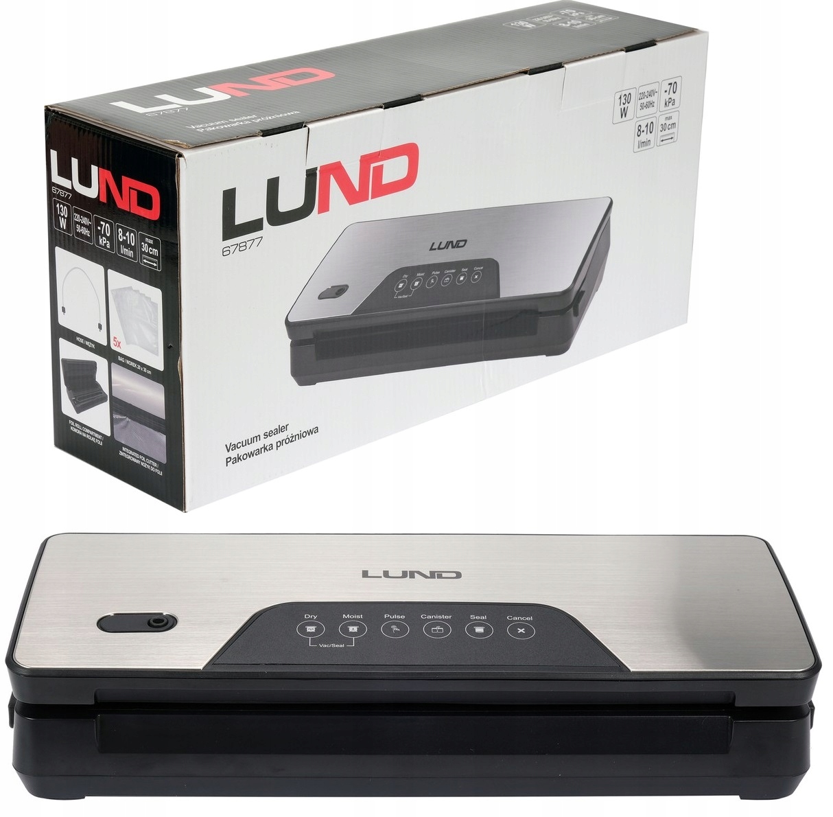 

Lund Pakowarka Próżniowa 130W Max 30cm 67877