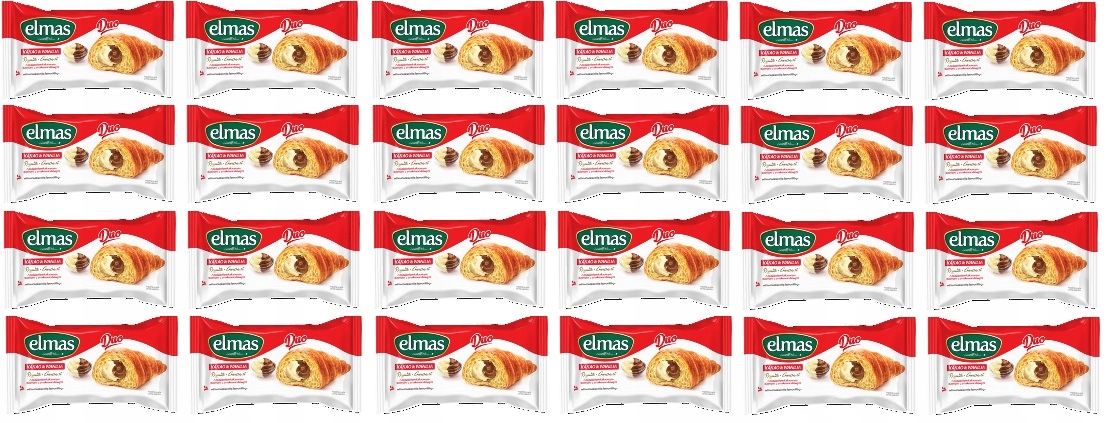 Levně 24 x 60 g Elmas Rohlíček s kakaovou a vanilkovou náplní Karton