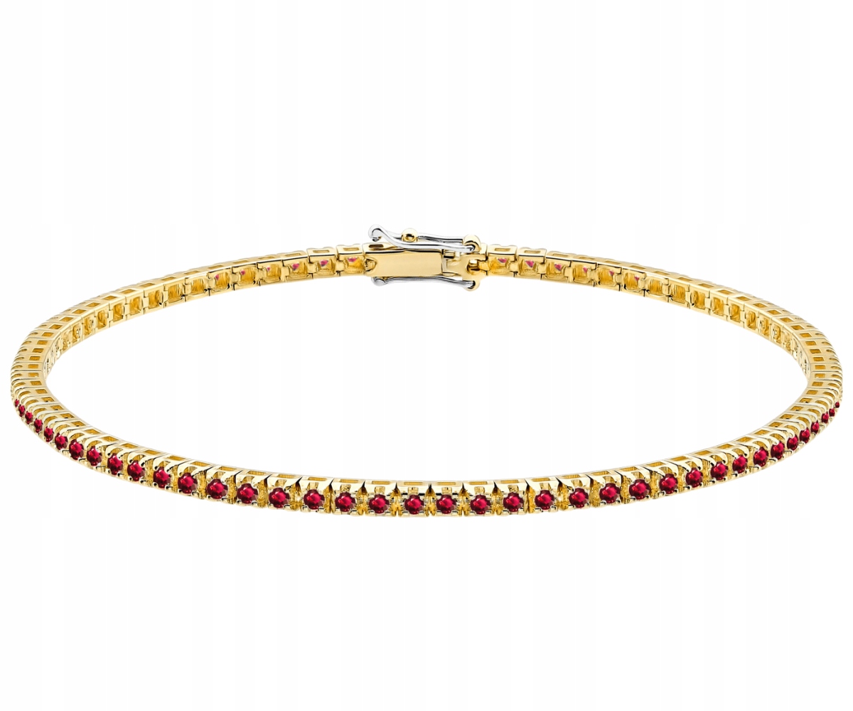 Žluté zlato Náramek 14K 19 cm Rubín 1,66 ct
