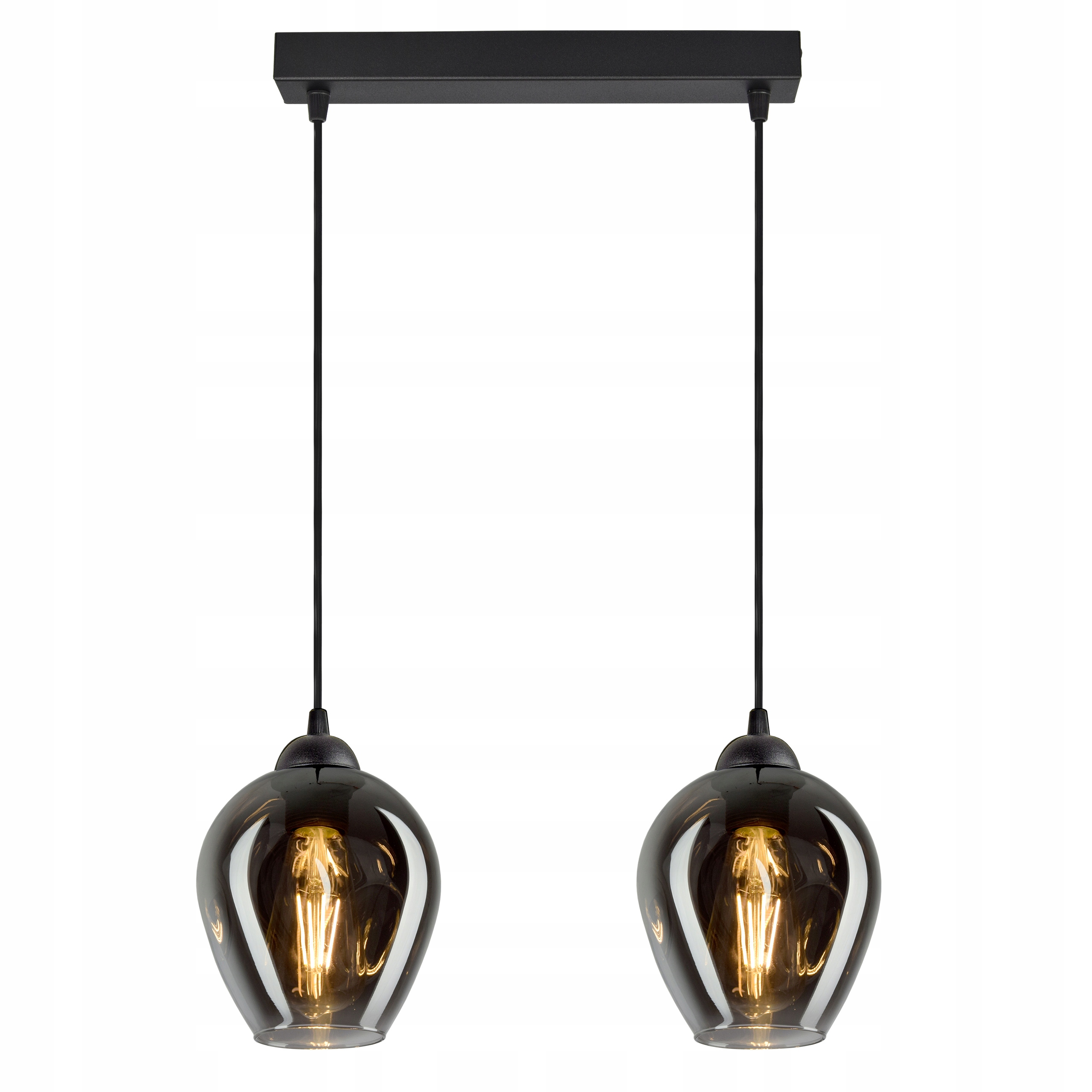 

Lampa Wisząca Żyrandol Plafon 2 Klosze Grafit Led