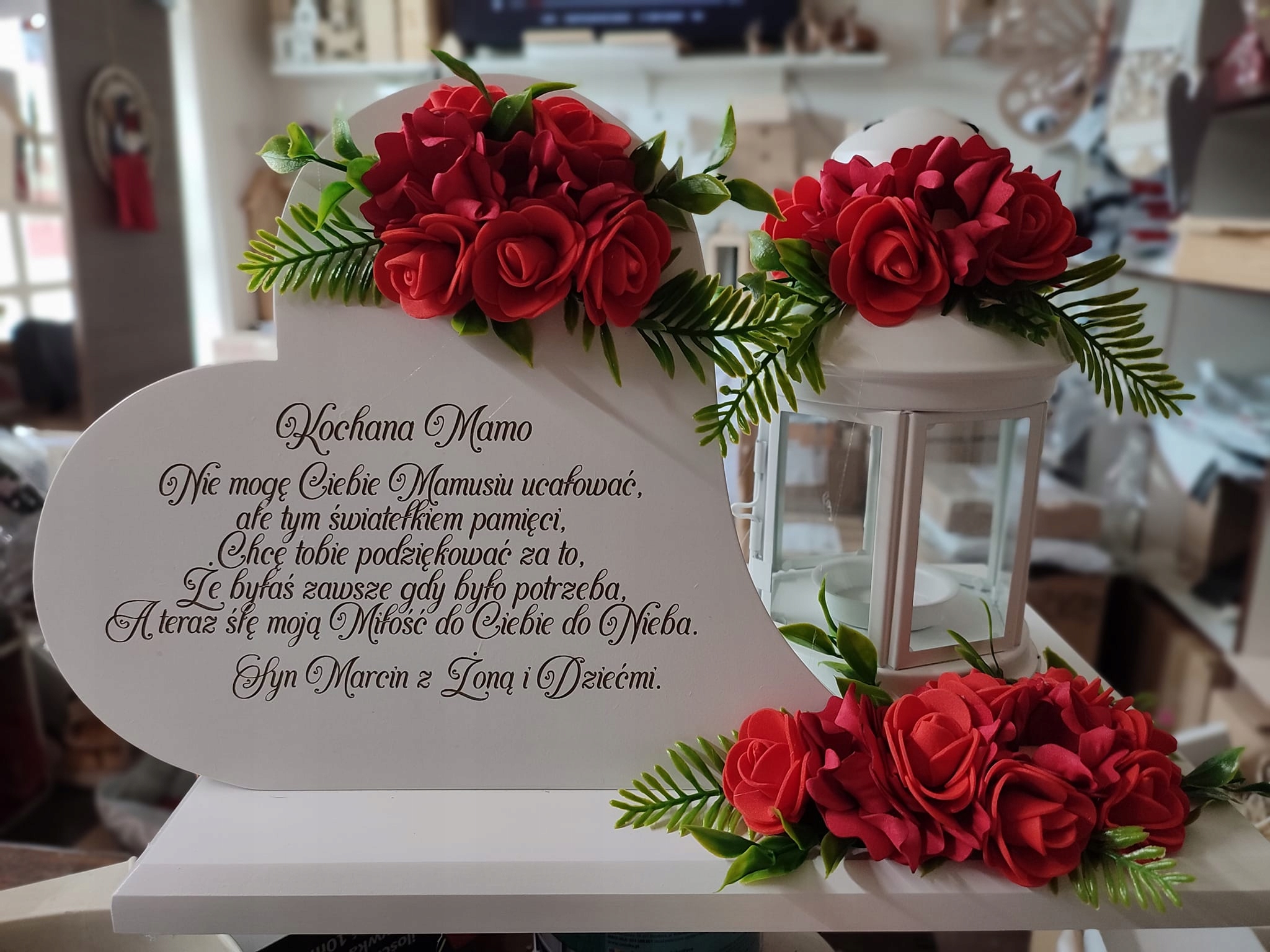 SERCE NA GRÓB POMNIK STROIK NA CMENTARZ Z LAMPION Marka inna