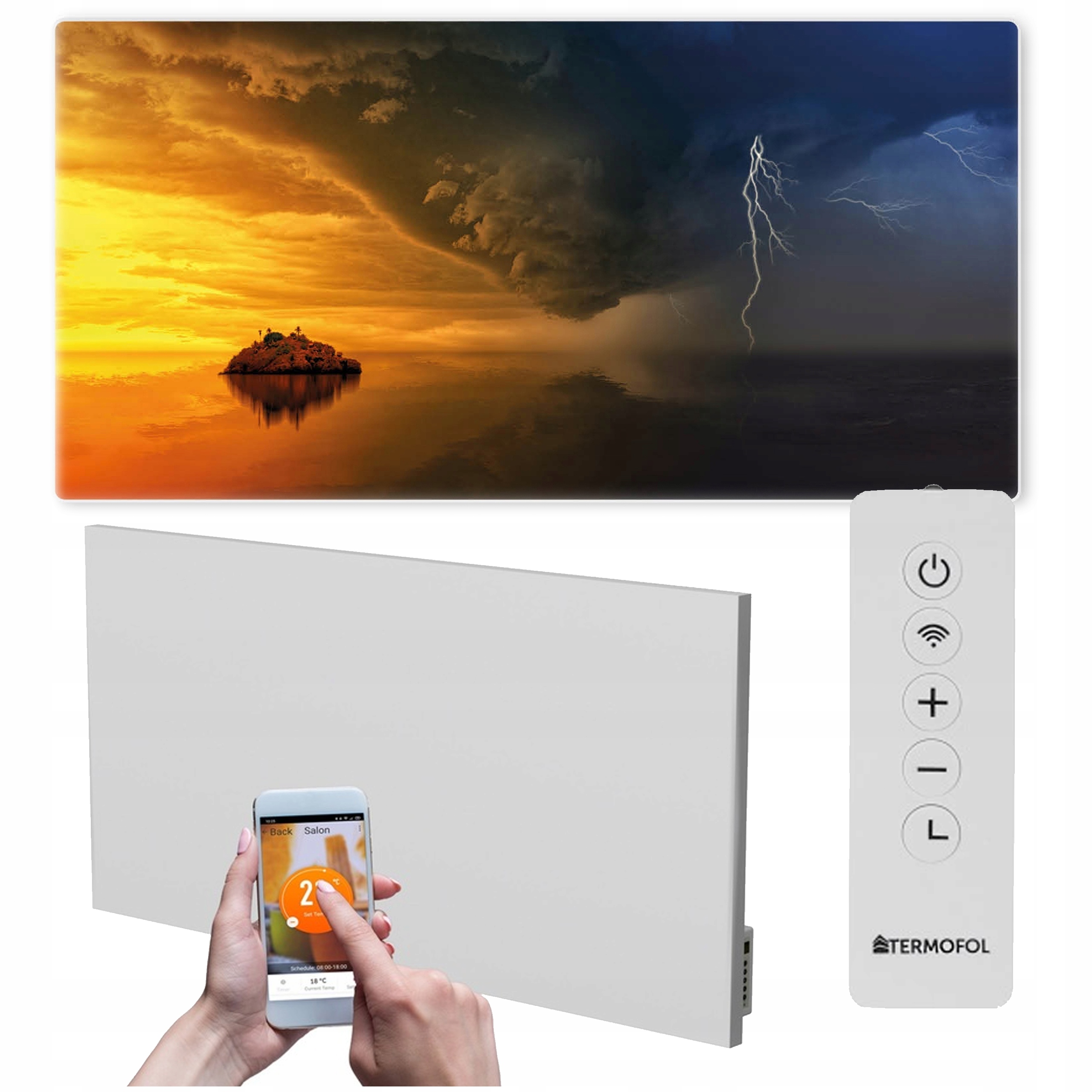 Infračervený obrazový ohrievač 700 W 120 x 60 cm WiFi