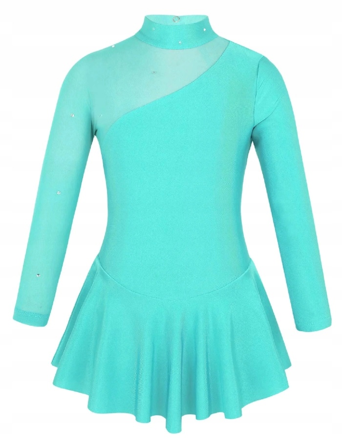 Šaty Asymetrická Body Balet Bruslení Tyrkysová Zelená Mátová 134/140