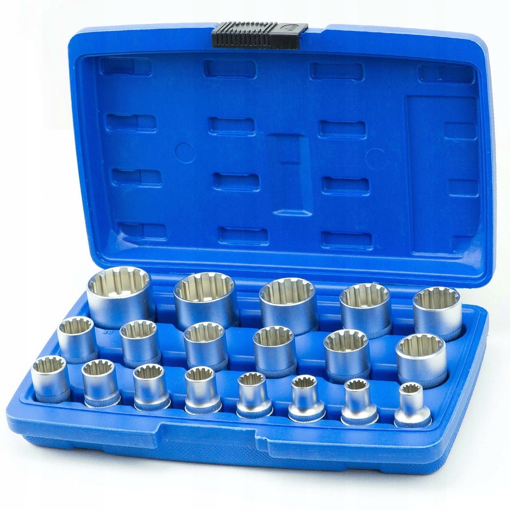 Nasadki Klucze Zestaw Kluczy Spline 8-32 1/2 19 Elementów W Walizce Walizka