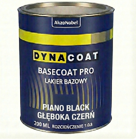 Lakier Baza Bazowy Dynacoat Piano Black Głęboka Czarna Solid 200ml 0,2L