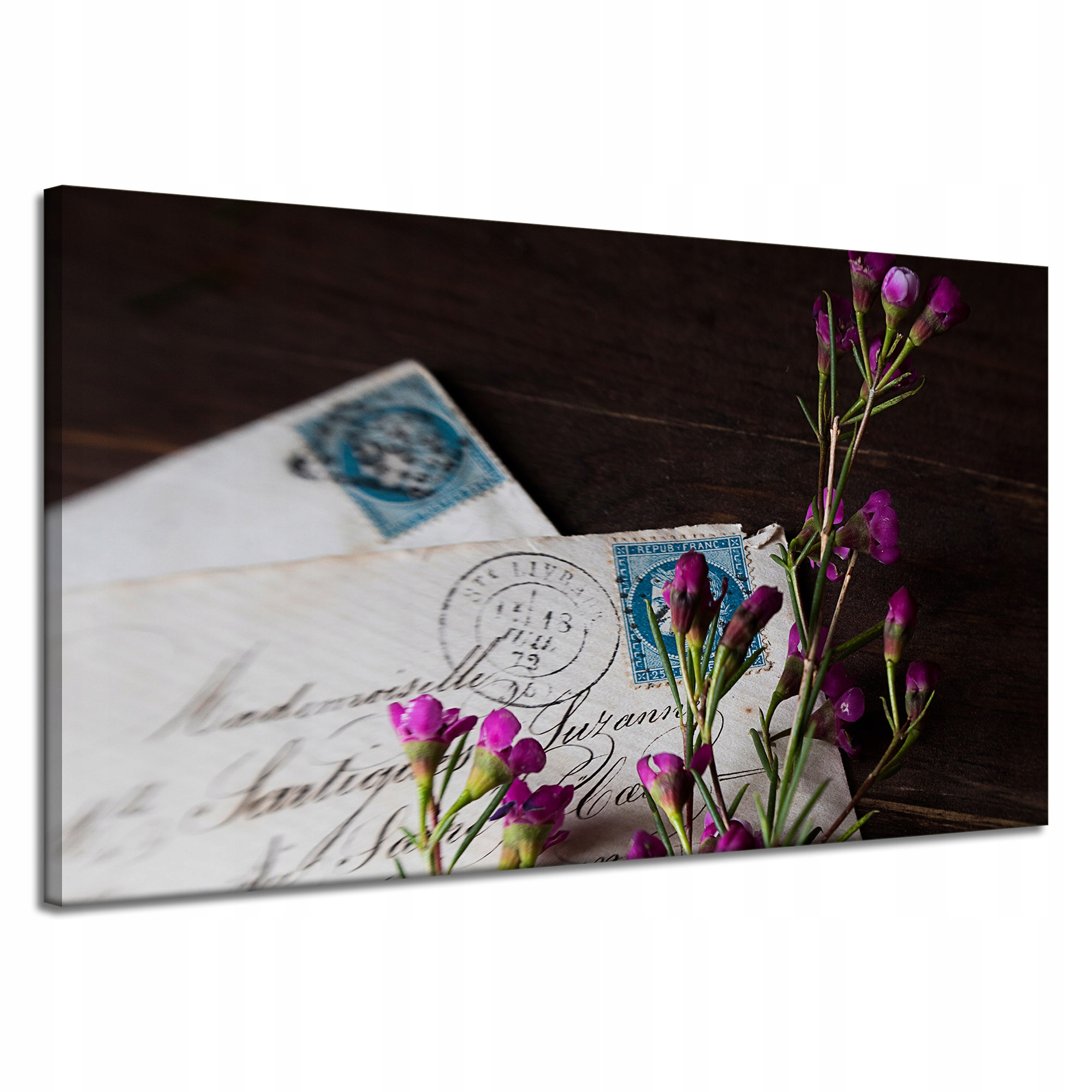 Obraz na plátně Listy Fialové Květiny Vintage 120x70