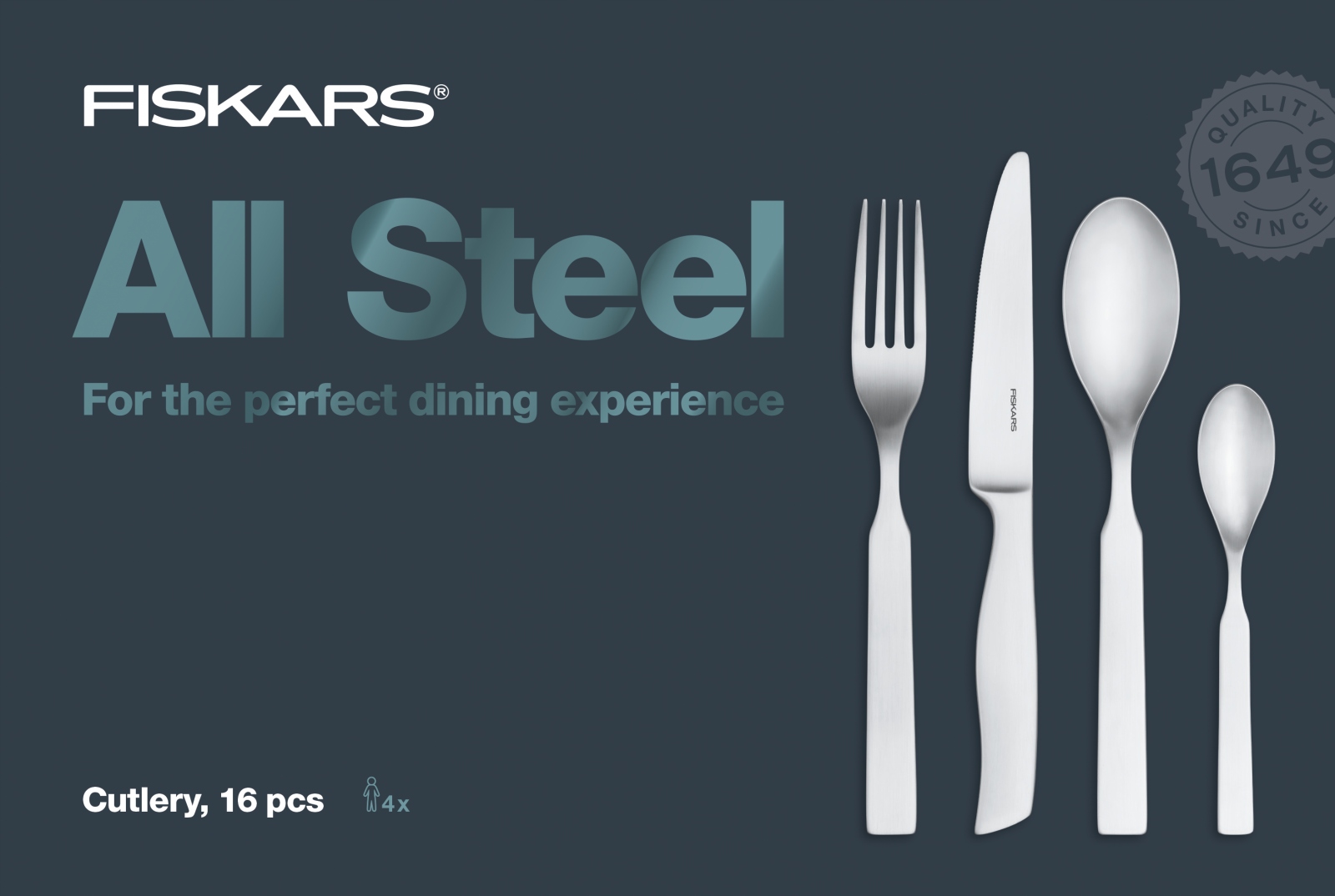 Fiskars Súprava príborov All Steel, 16 ks (1054778)