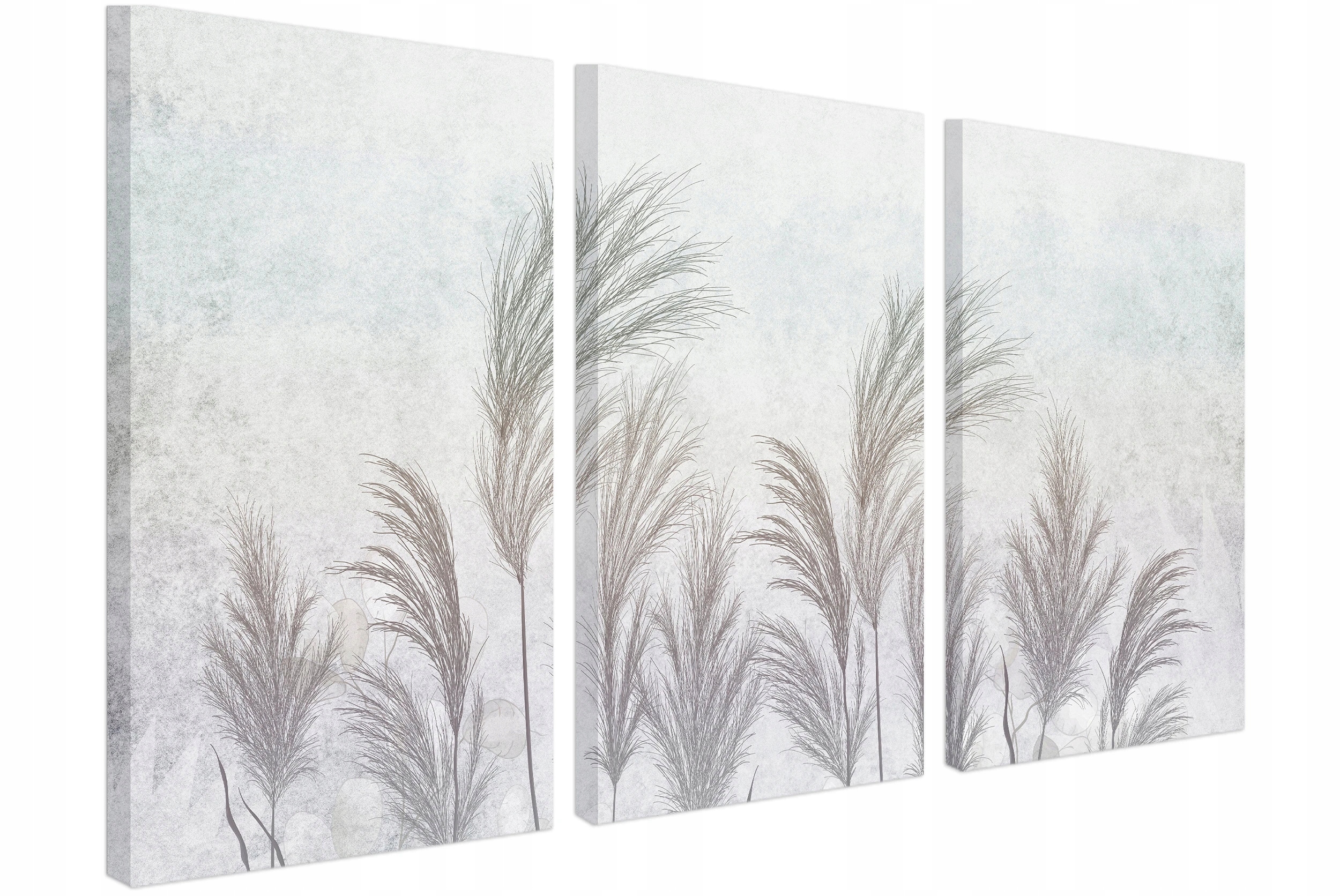 Triptych Velké obrazy na zeď do obývacího pokoje Béžová Tráva boho Nástěnná dekorace