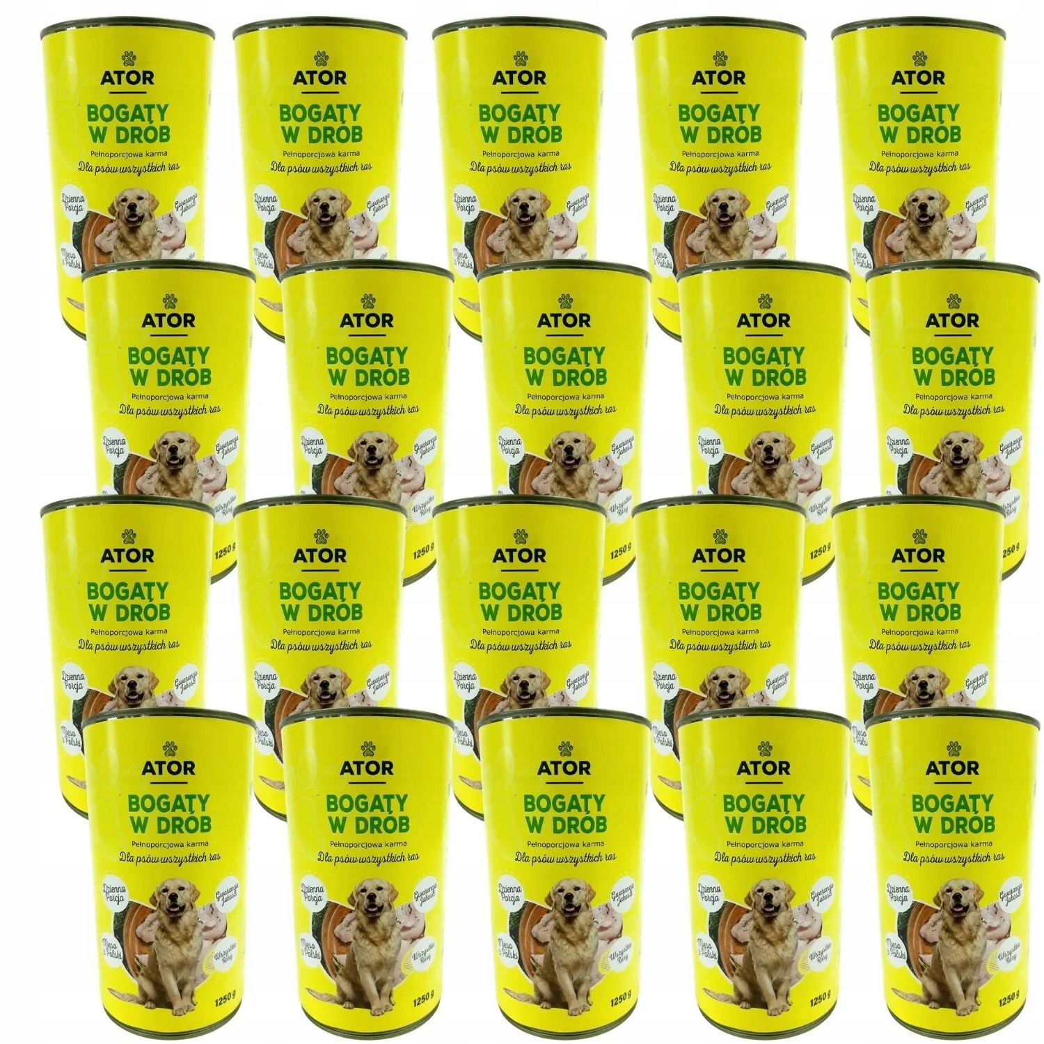 Levně Ator Vlhké krmivo pro psa drůbež konzerva sada 24x1250g