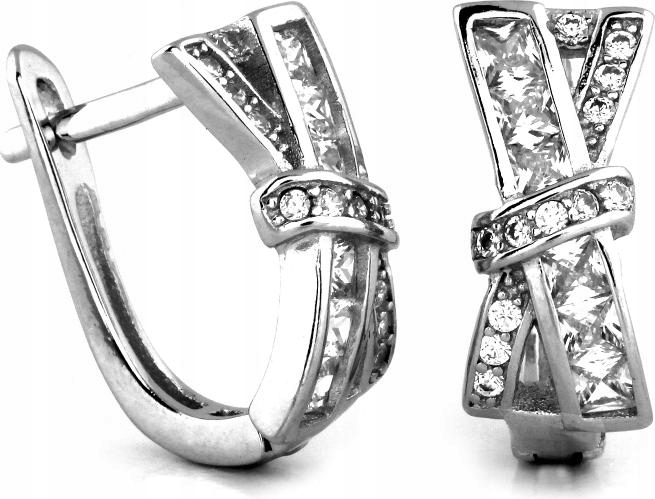Stříbrné náušnice 925 anglické jedinečné X s zirkony módní dárek