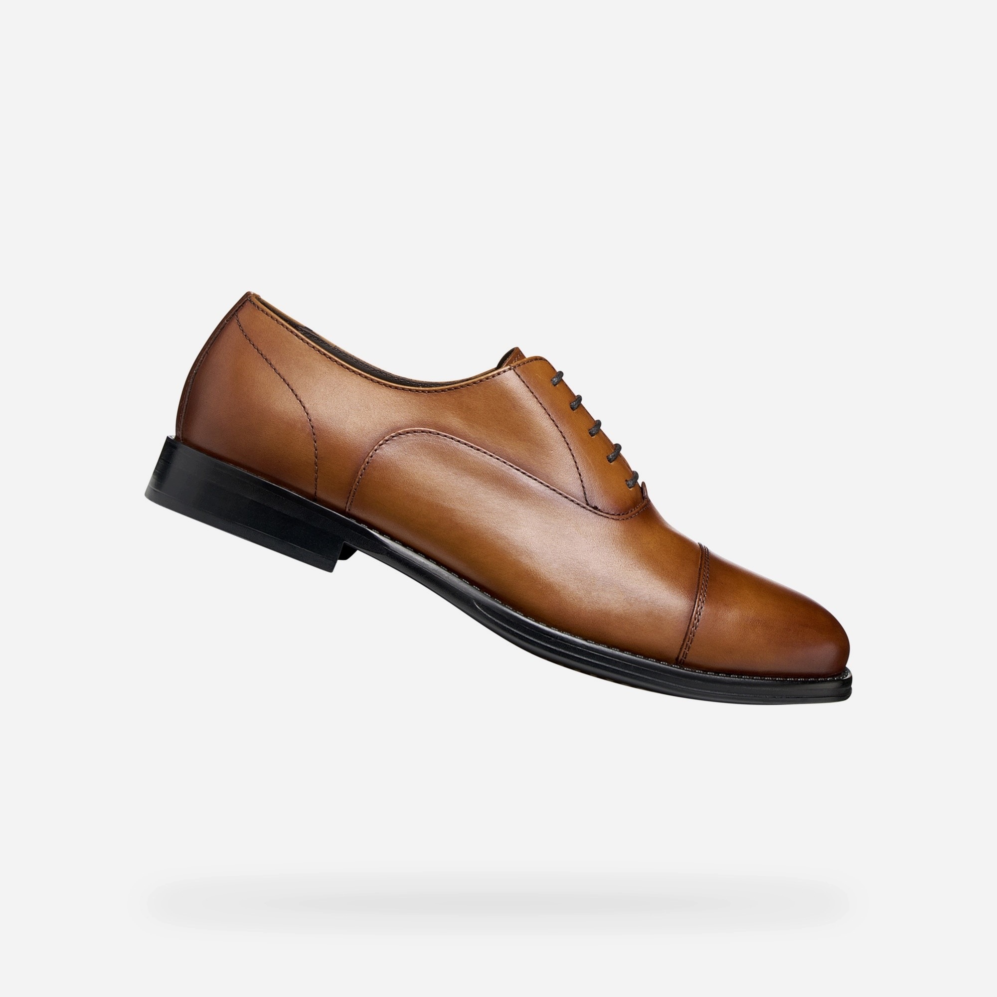 Geox Hnědá pánská společenská obuv Geox Barberigo