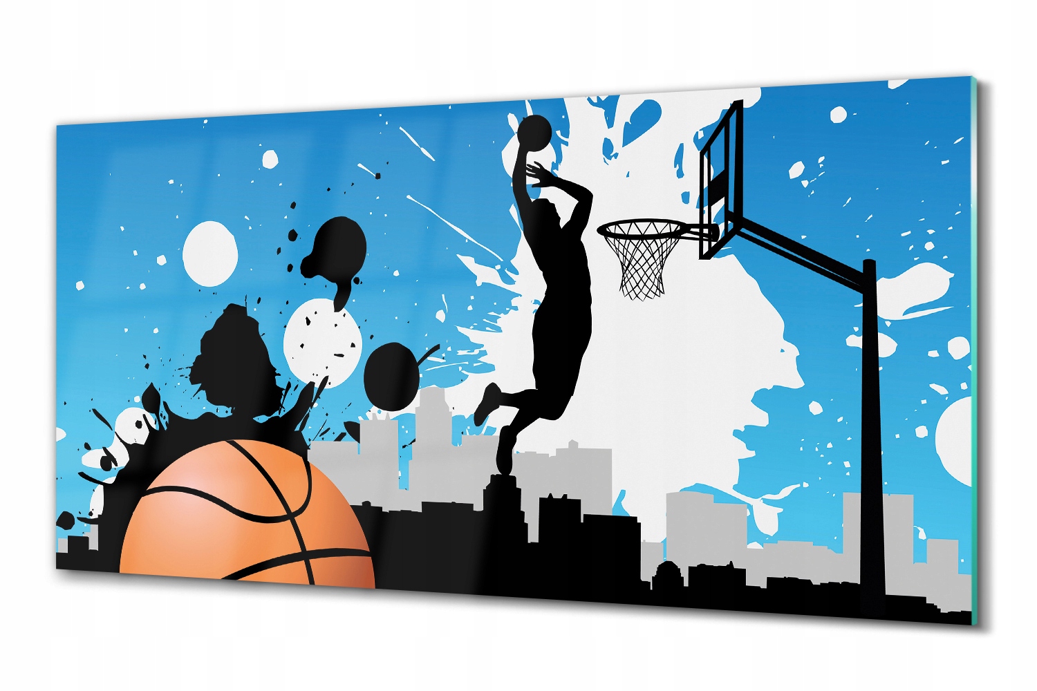 Sklenené nástenné foto Basketbalový výkres 100x50