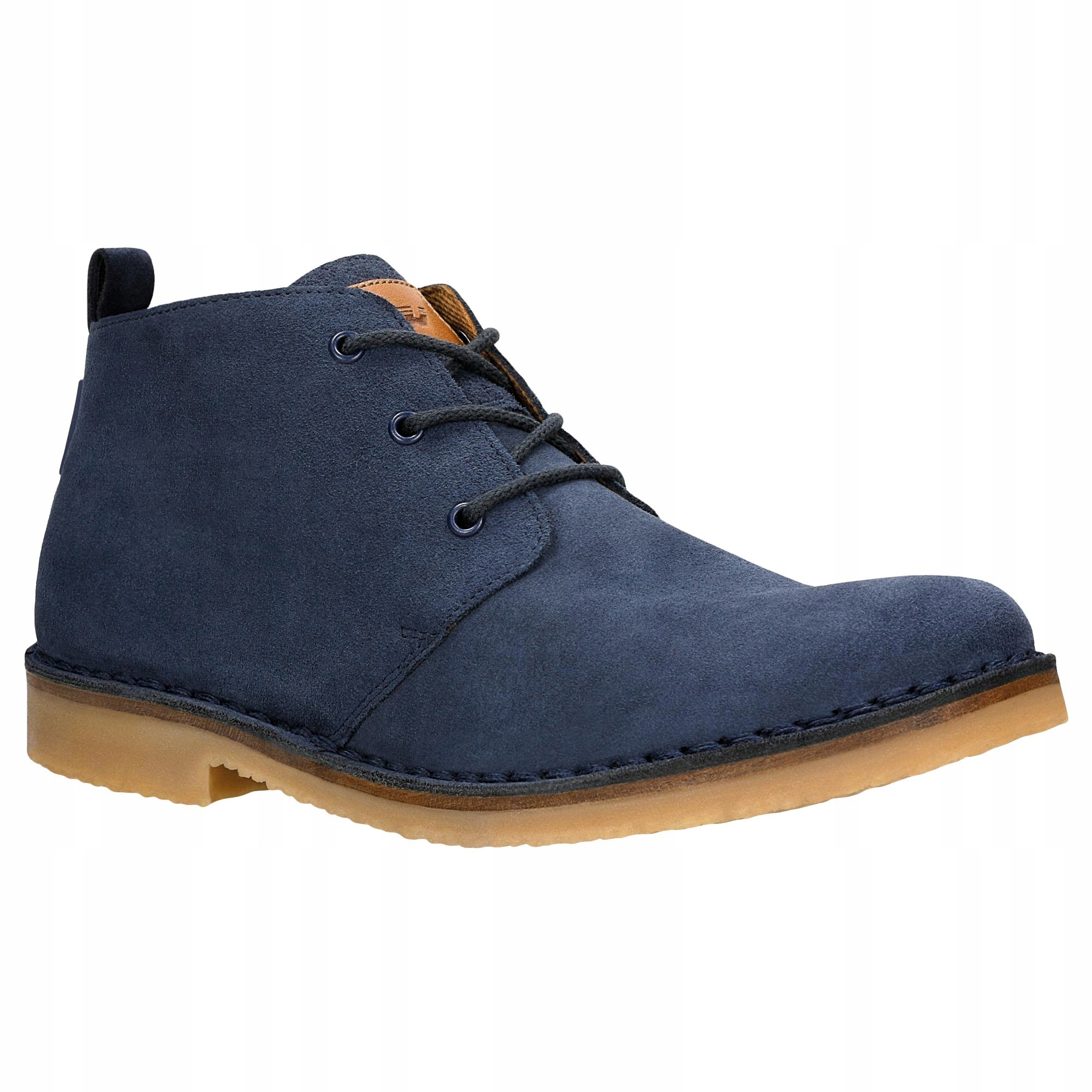 Pánské tmavě modré Kotníkové Boty Wojas s hnědou podrážkou vel. 41