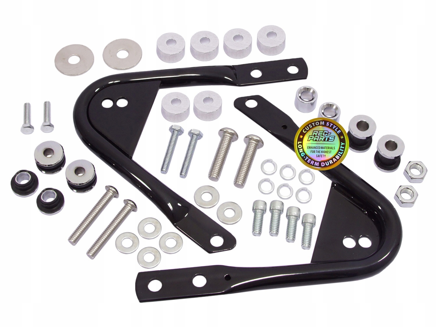 4-bodový dokovací set s čiernymi háčikmi pre Harley Touring 97-08