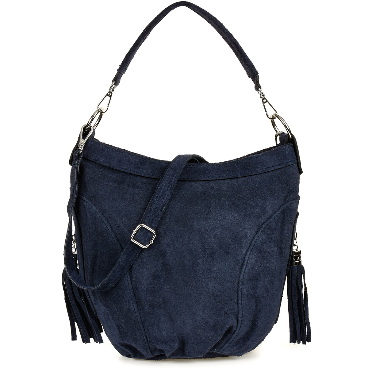 

Torebka damska skórzana worek frędzel A5 modna