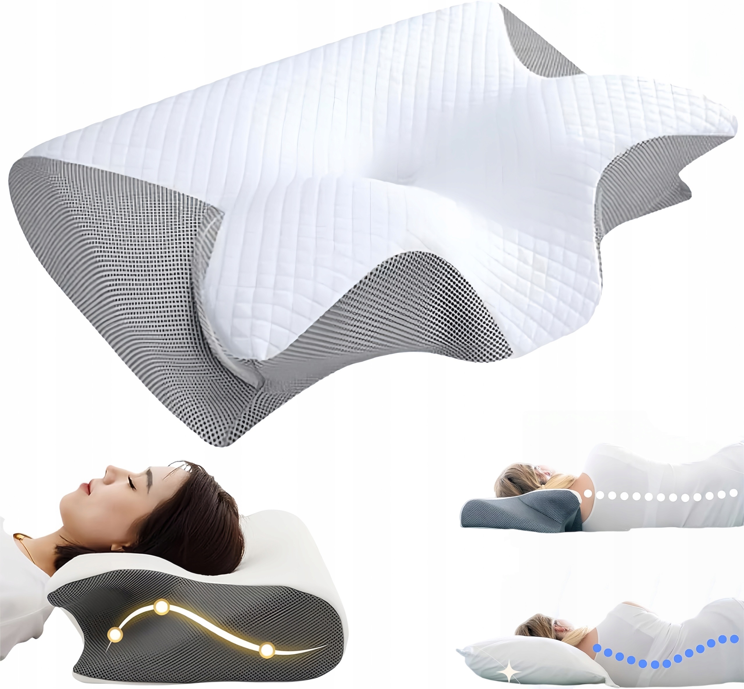 Poduszka Ortopedyczna Ergonomiczna Pianki Memory Profilowana Pod Kark Szyję