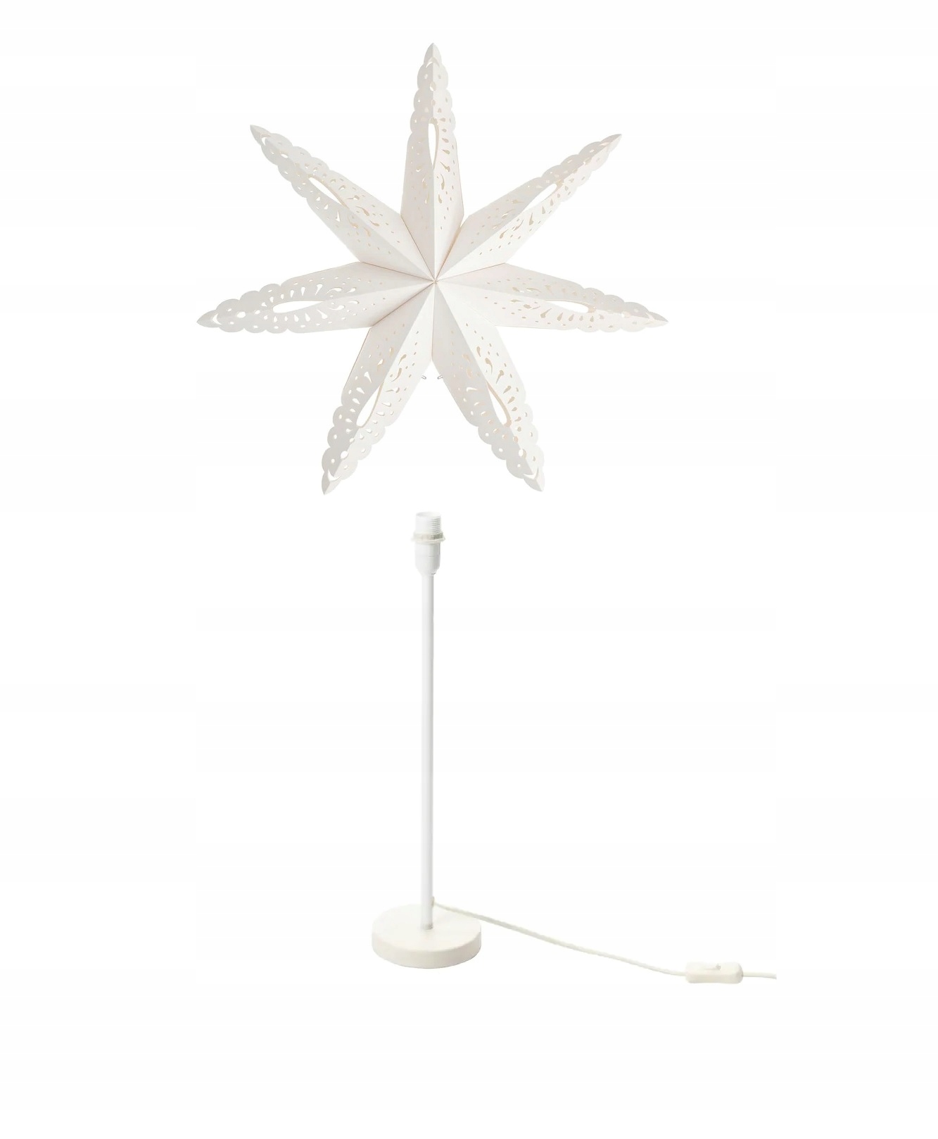 

Ikea Strala lampa stołowa biała gwiazda śnieżynki