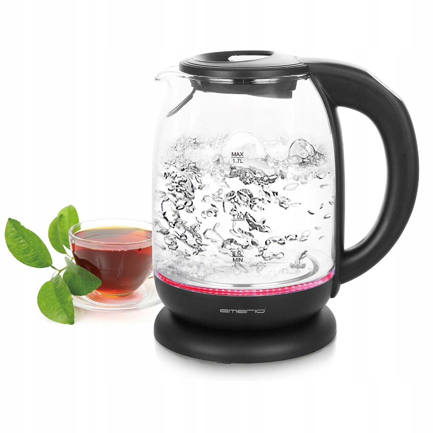 EMERIO Czajnik Szklany Borokrzemowy Z Regulacją Temperatury 2200W — miniatura 2