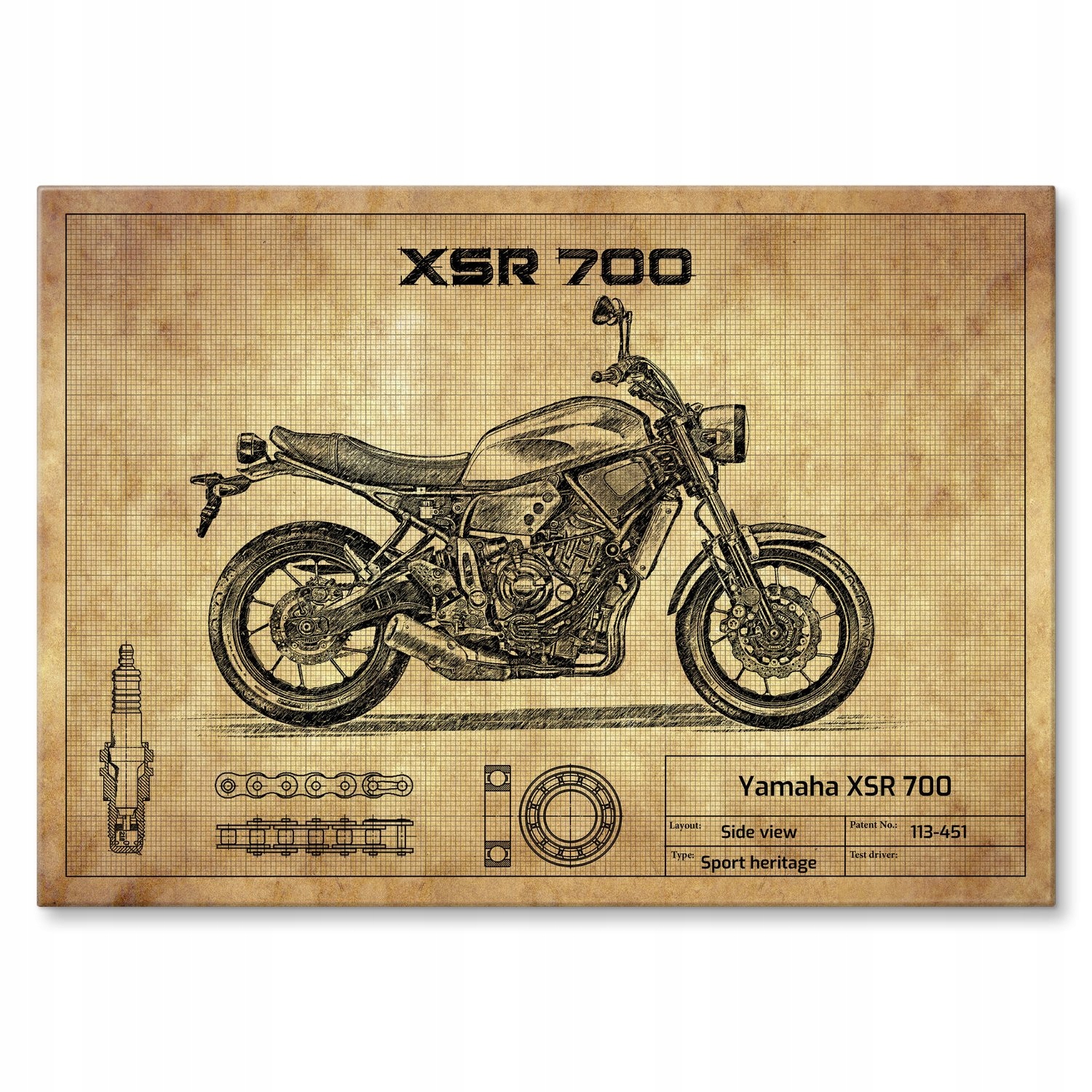 Kovový plakát Yamaha Xsr 700 Szyld Plech 30 x 42 cm Dárek