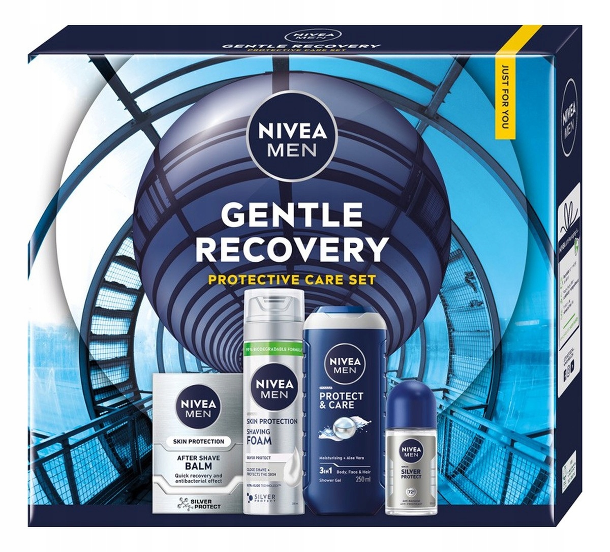 Nivea Zestaw Żel do Golenia Balsam Żel Antyperspirant Silver Protect