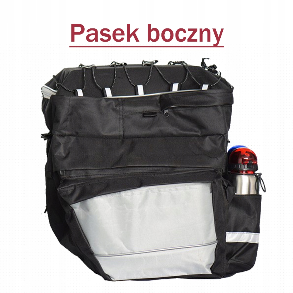TORBA ROWEROWA 43L SAKWA ROWEROWA NA BAGAZNIK+WODOODPORNY POKROWIEC Liczba kieszeni 7