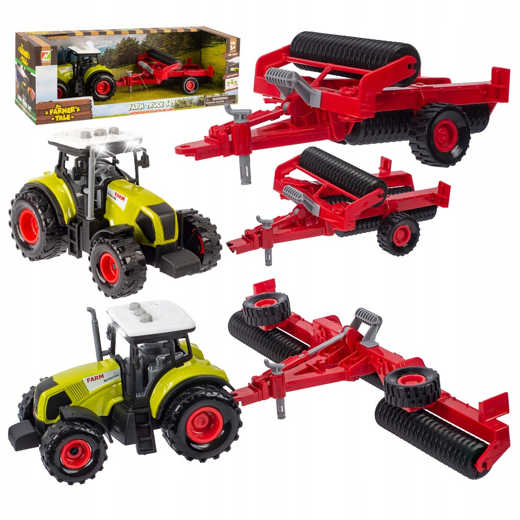 

Ciągnik Traktor z Przyczepą Zestaw Rolniczy Farmer
