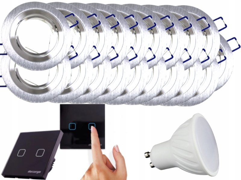 Sada Halogenová Led objímka 19x Vypínač Žárovky