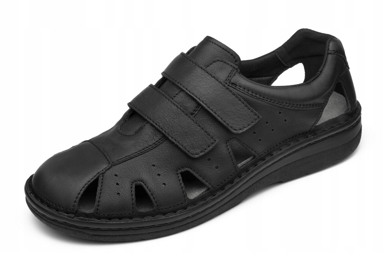 Berkemann czarne męskie buty przewiewne półbuty wiosna lato 7,5