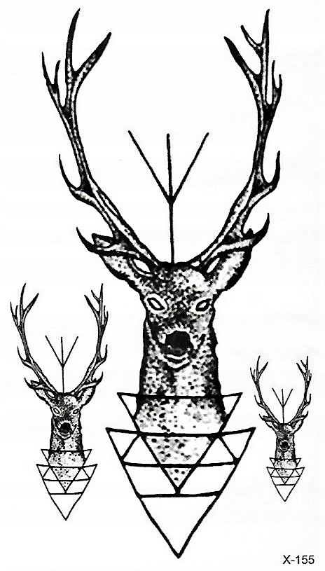 

Tatuaż tymczasowy zmywalny jeleń 60mmX105mm