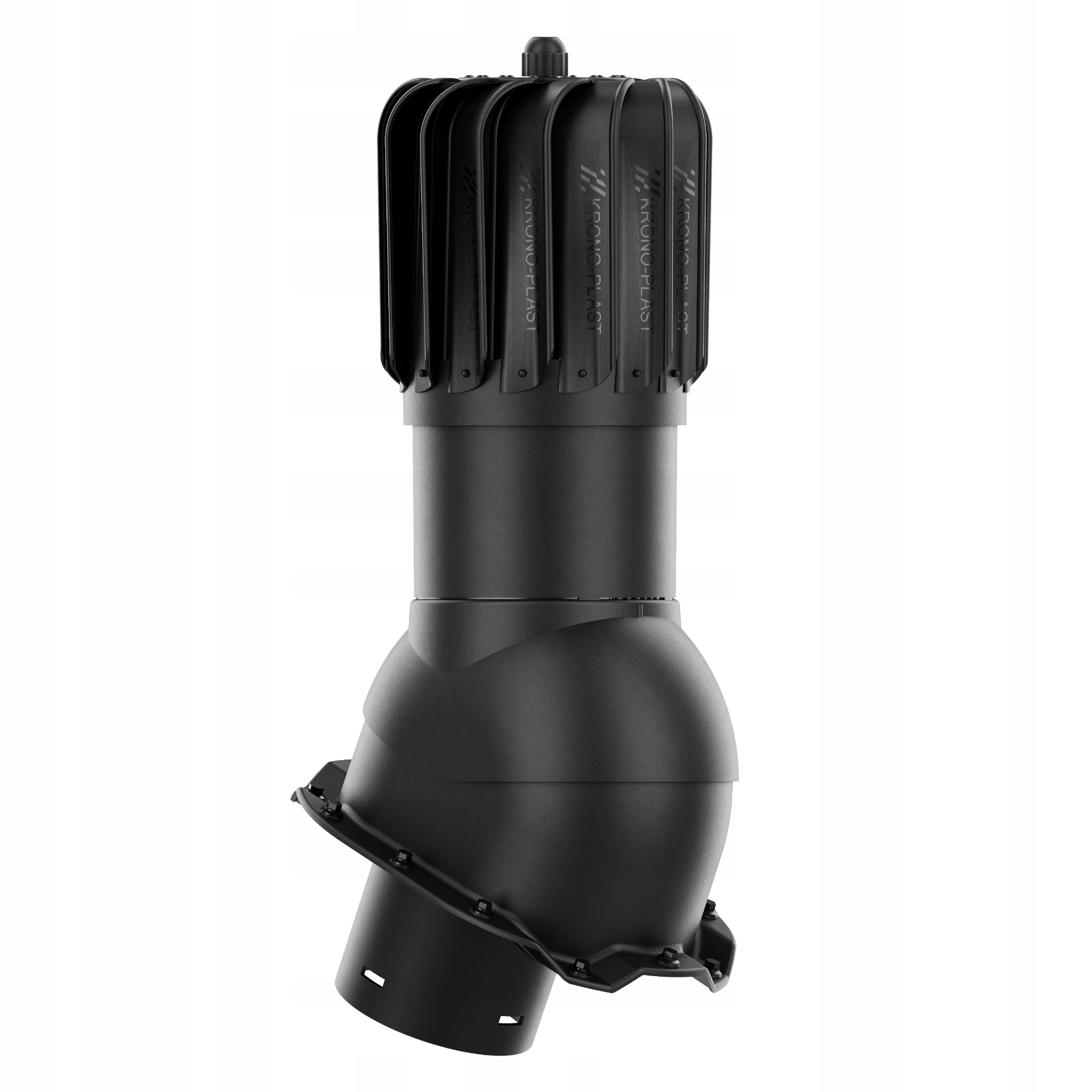 Větrací komín Otočný podlouhlý fi150 Trapez T14 Černý 9005