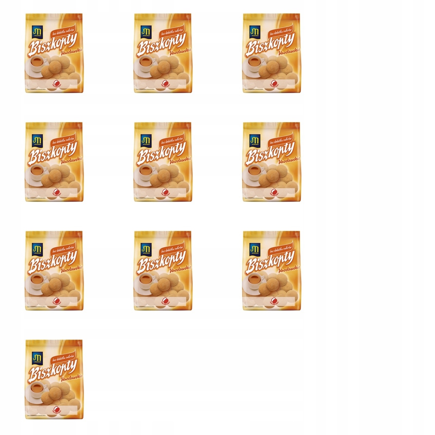 10x 100g Biszkopty WROCławskie bez dodatku cukrów Karton