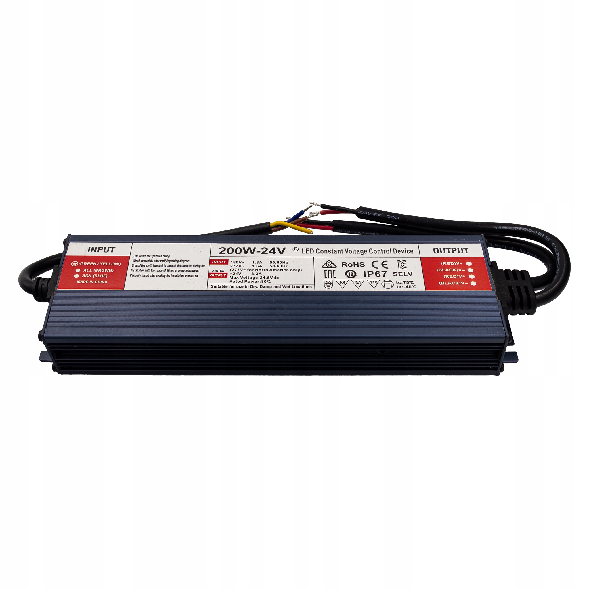 Vodotesný napájací zdroj 24VDC 200W IP67