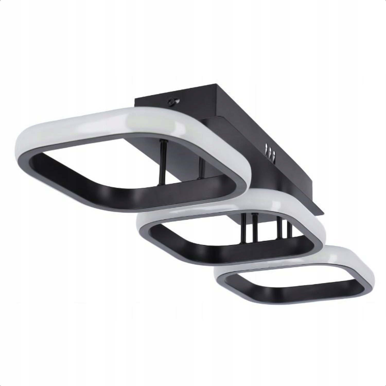 Lampa Sufitowa Led Plafon Wisząca Żyrandol 3 Czarna Biała