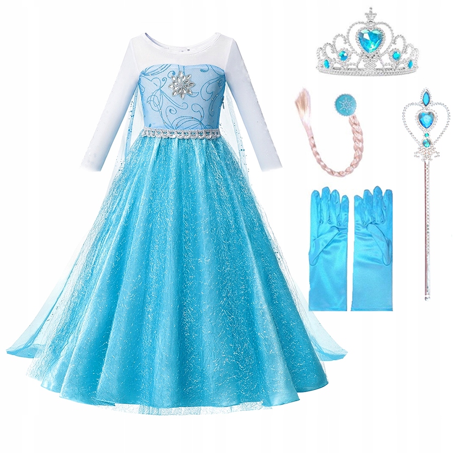

Sukienka Strój Elsa Elza Frozen 104 110 3 4 lat