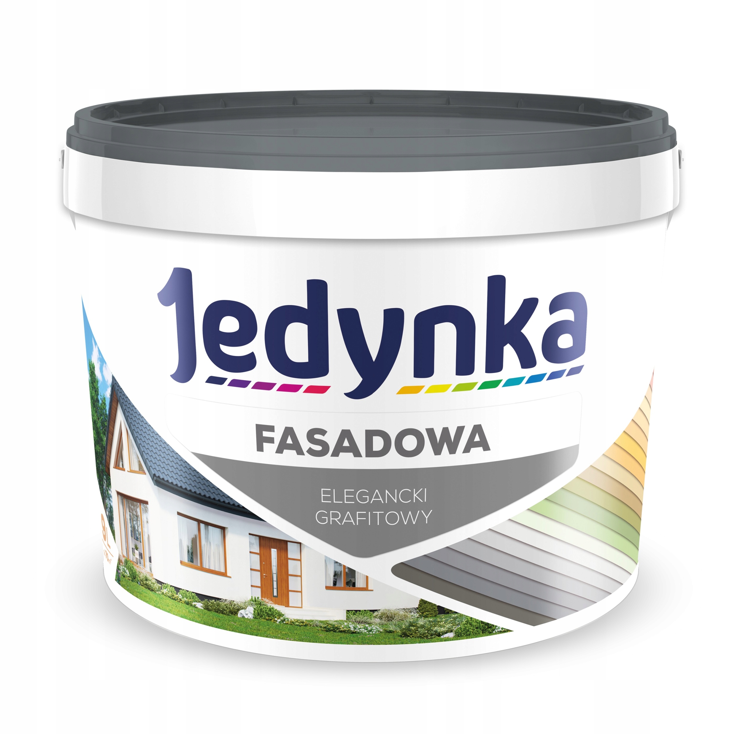 Jedynka Ekologiczna akrylowa farba fasadowa Grafitowy 9L