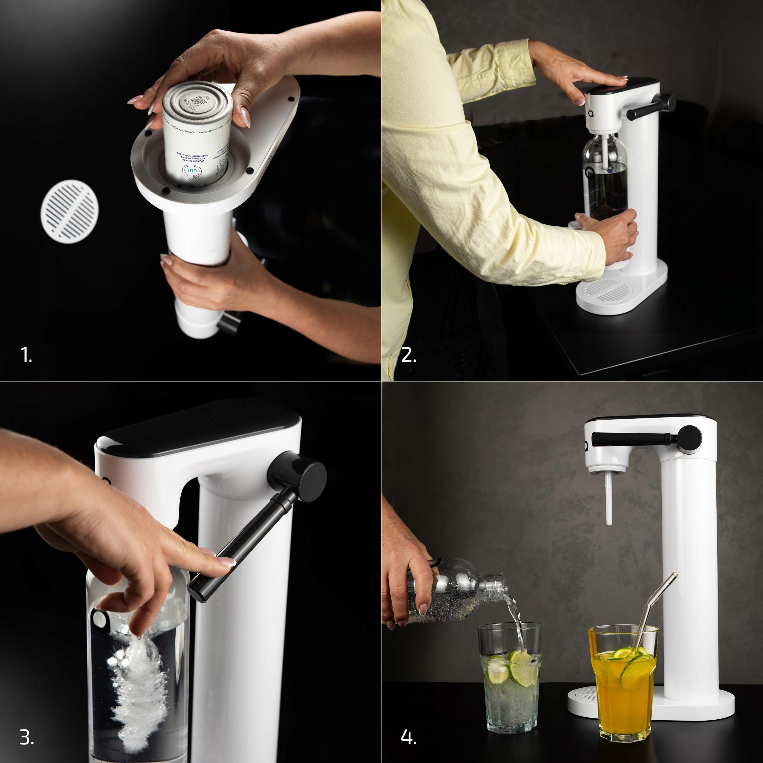 SZÓDAKÉSZÍTŐ GÉP SZÉNSAVAS VÍZHEZ AQUAFLOOW CO2 3X PALACK PALACK + BOLERÓ Alapszín fehér