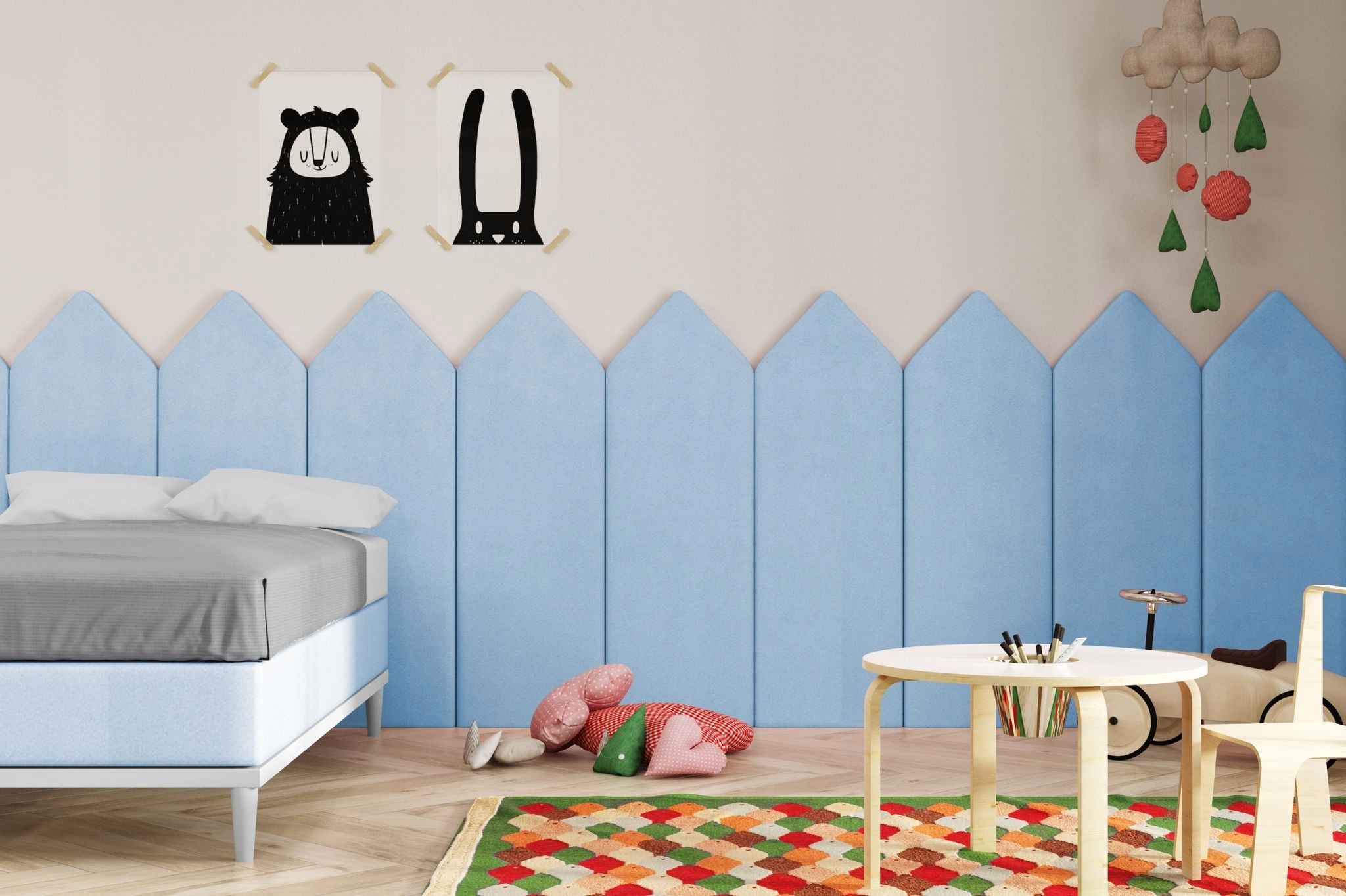 Panele tapicerowane DLA DZIECI 60x20 Płotek nr2 Szerokość mebla 20 cm