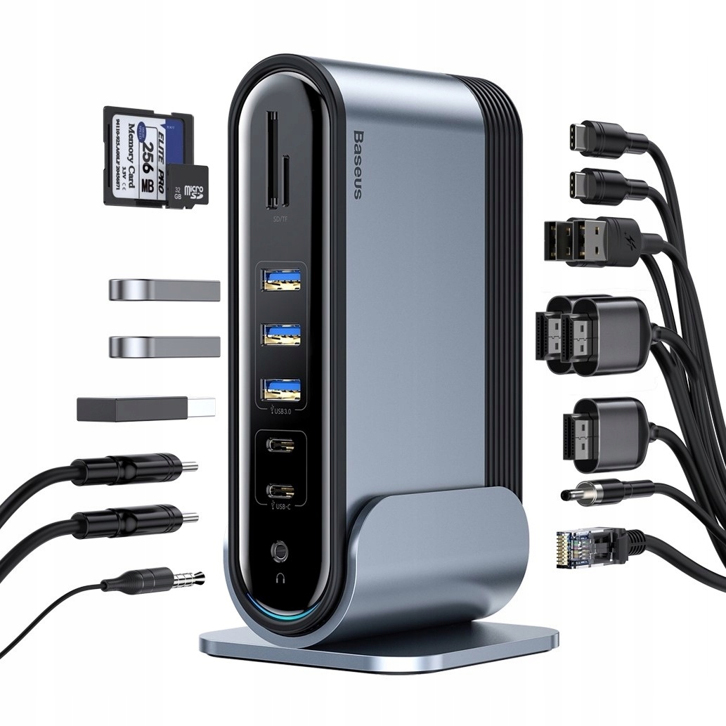 Stacja dokująca Usb-c Baseus UnionJoy 2xHDMI4K@60Hz 1xDP4K@60Hz 3xUSB-A3.0