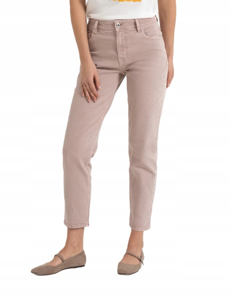 Spodnie Jeansowe Damskie Jeansy Wysoki Stan Prosta Nogawka Mom Fit Moraj 40