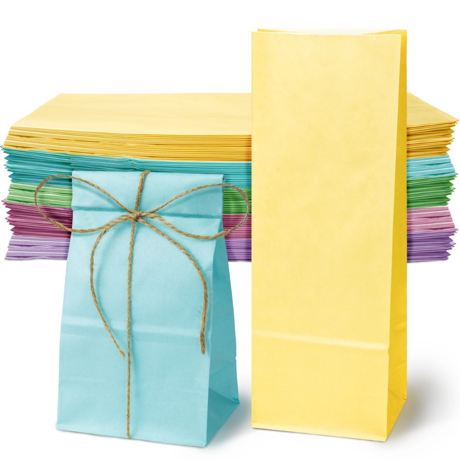 Torby Papierowe 10x7x28 Pastelow MIX Kolorów Eko Upominkowe Zestaw 250 szt.