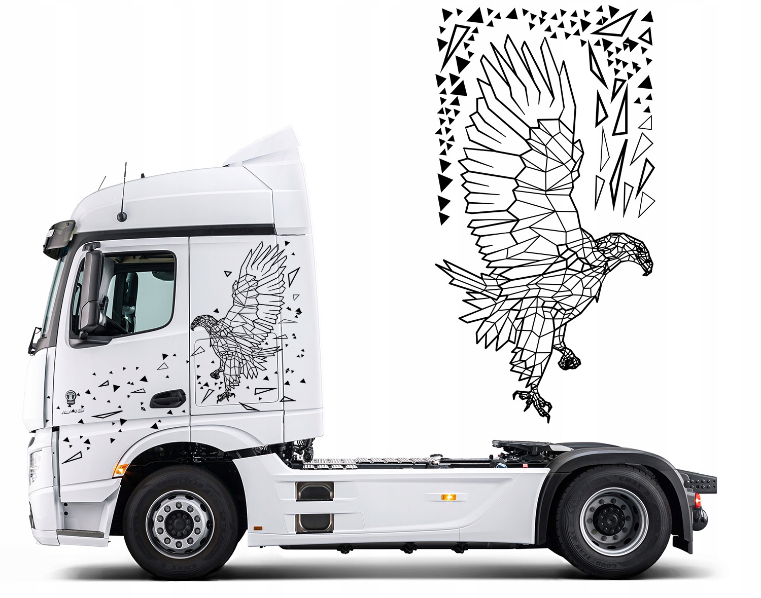 Nálepka Na Tir Návesový ťahač Nákladné auto Motív Orol Geometria 94x178 cm