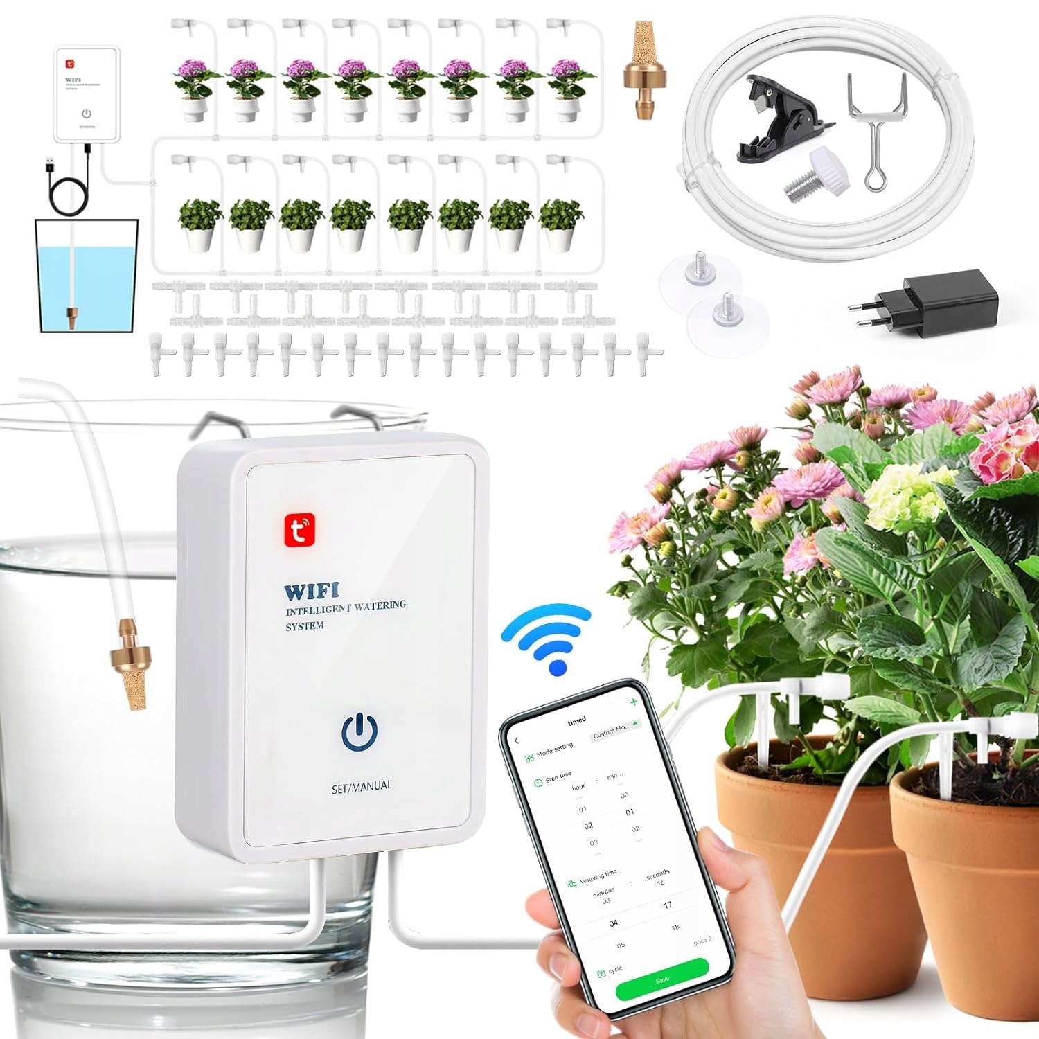 Automatyczny inteligentny smart system podlewania roślin konewka Wi-fi/usb