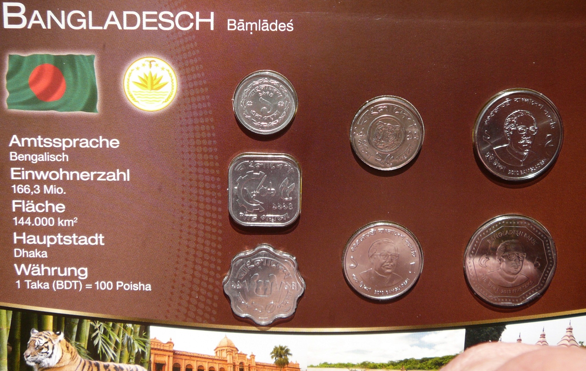 SET 7 SZT TAKA BANGLADESZ TYGRYS BENGALSKI RZADKIE MENNICZE