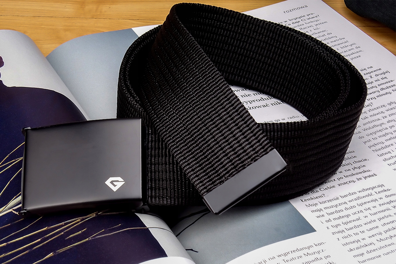 Pasek do Spodni Czarny Parciany Szeroki 165cm Model S 07