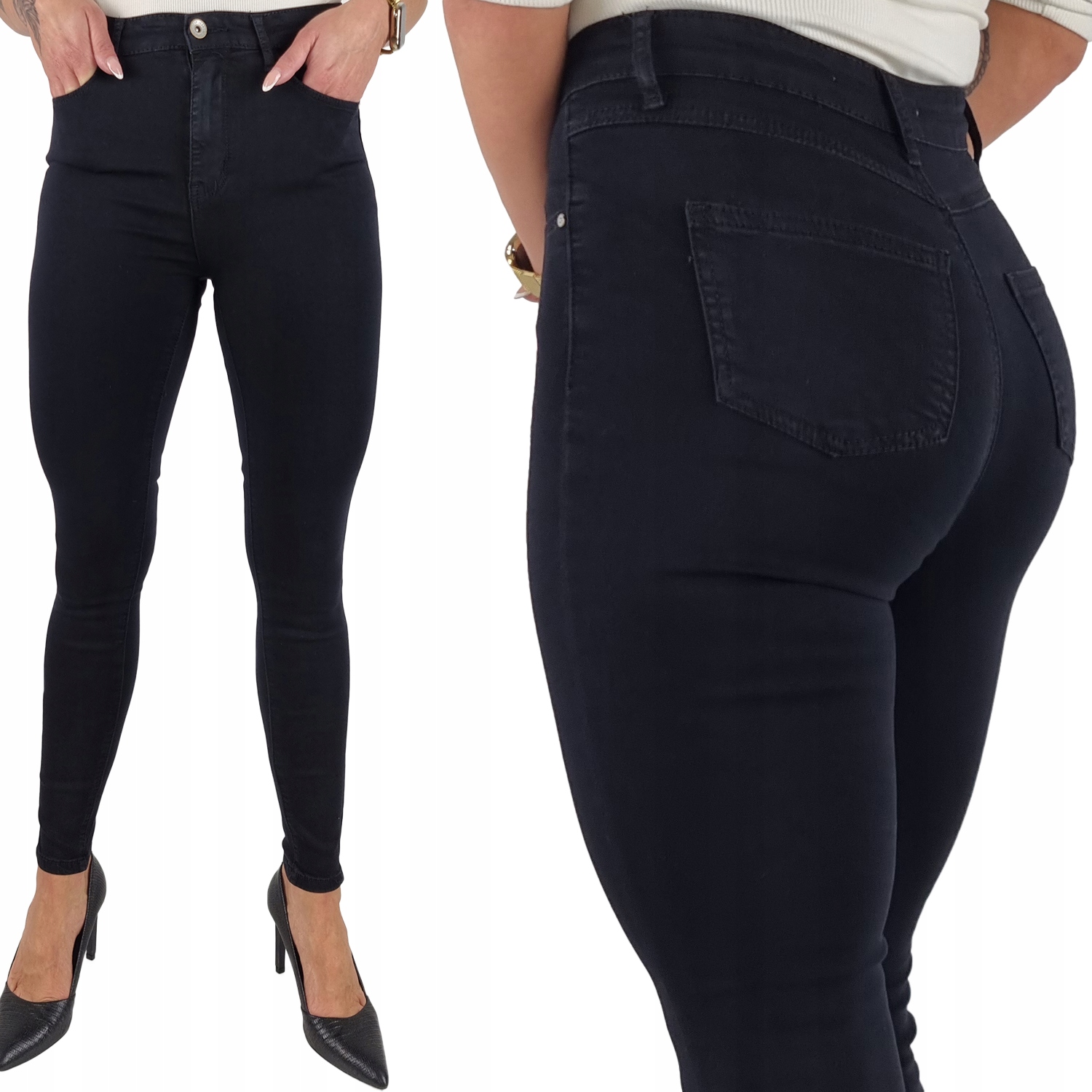 Spodnie Jeans Goodies Czarne Damskie Rurki