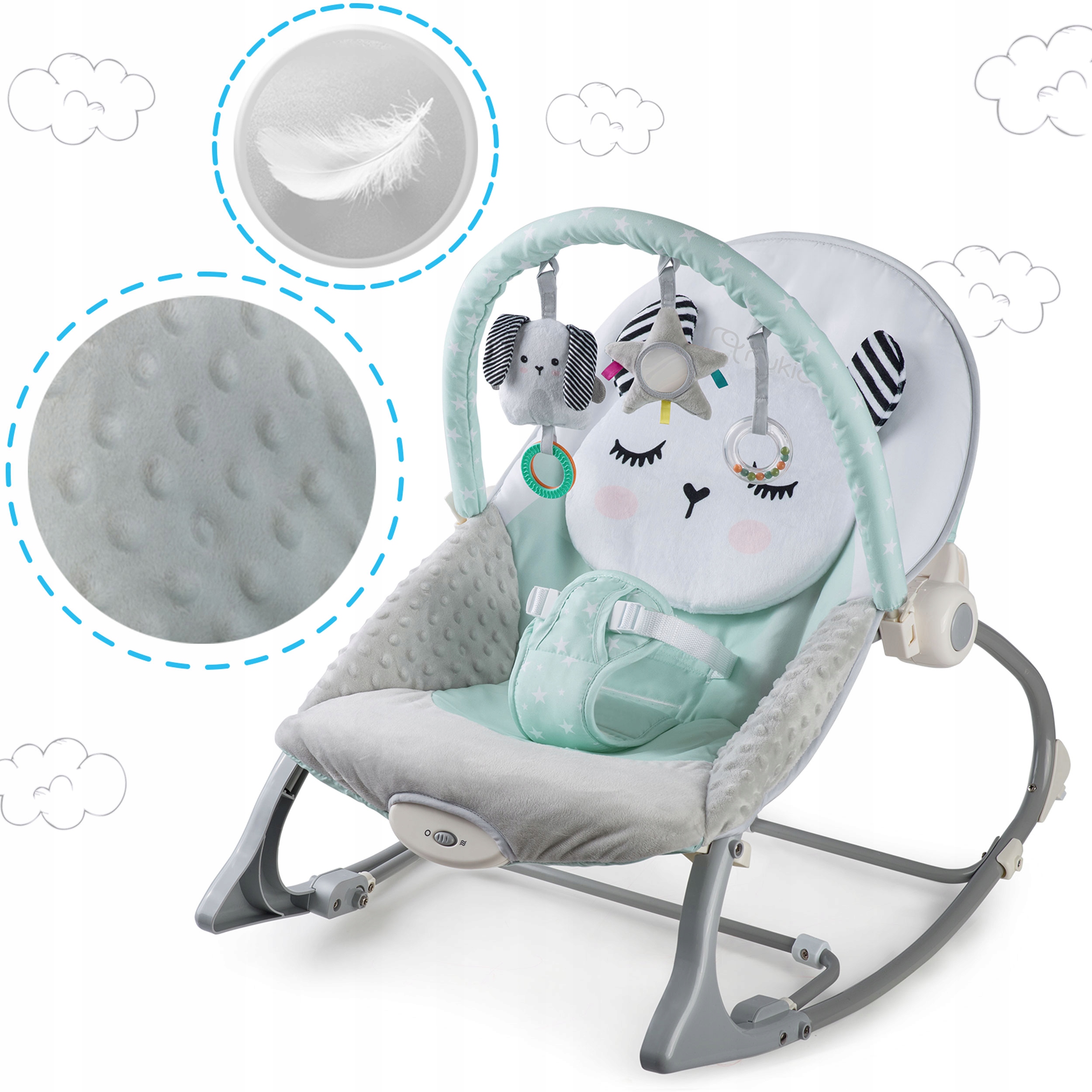 KŪDIKIO GULTELĖ, SUPAMOJI LOPŠELĖ, LOPIŠĖ, VIBRACINIAI ŽAISLAI NUKIDO Modelis 705401