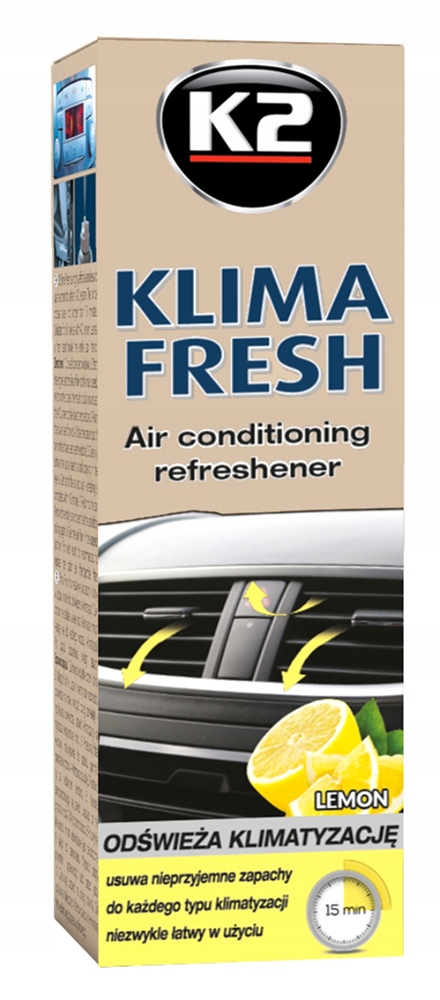 K2 KLIMA FRESH LEMON 150ML ODŚWIEŻACZ DO KLIMATYZACJI